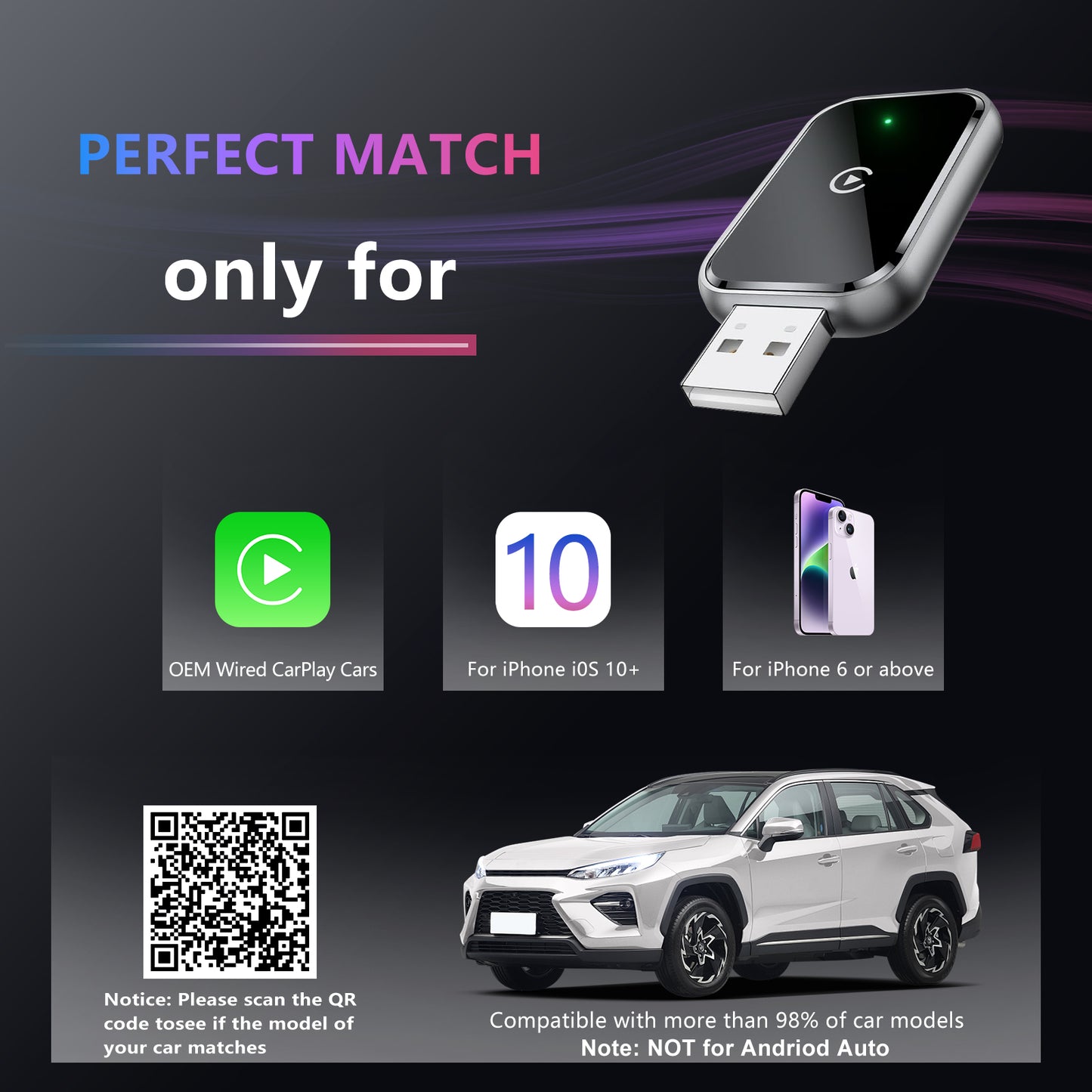 REYTID Wireless CarPlay Adapter For Apple CarPlay